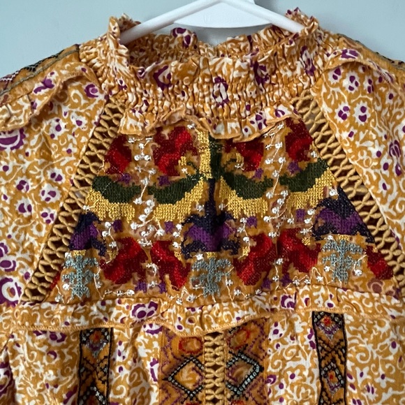 🏷️Anthropologie Maeve Goldie embroidered ruffle blouse - Picture 7 of 17